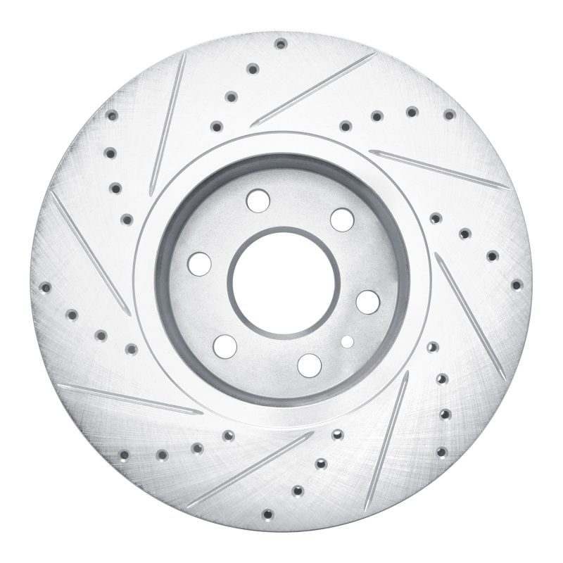 Chevrolet Colorado Brake Rotor (1) - Front Right - R1 Concepts - Drilled & Slotted - Silver - `21-`22